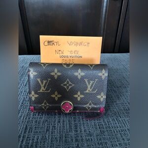 Monogram Canvas Fuchsia Flore Compact Wallet.